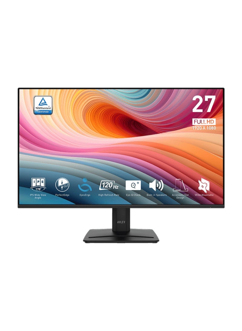 PRO MP275 E2 27" FHD IPS Monitor, 120Hz Refresh Rate, 1ms MPRT, Adaptive Sync, HDMI 2.0/DP 1.2a/VGA, Anti-Glare, Flicker-Free, Built-in Speakers, VESA Mount, Tilt Adjustable, PerfectEdge Bezel, HDR Ready, Power Link, Matte Black | 9S6-3PD3CM-051 image 1