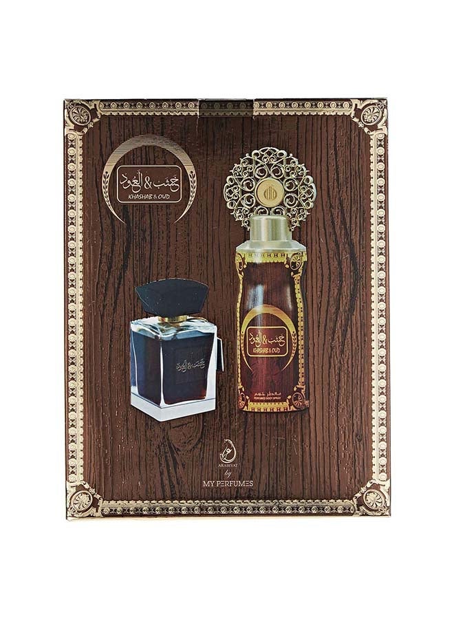ARABIYAT Khashab And Oud Aswad EDP 100Ml With spray Set 200Ml image 6