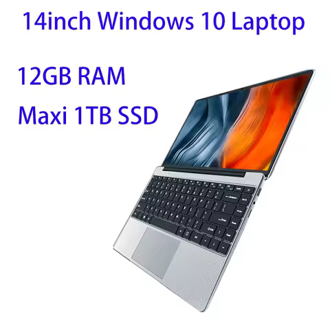 New 14 inch Slim Cheap Notebook Laptop 12GB RAM 1TB/512GB/256GB SSD Windows 10 Quad Core School Netbook Laptops image 1