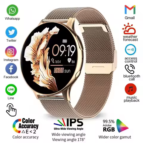 2025 New Women SmartWatch Bluetooth Call Lady Watches Sport Waterproof Heart Rate Sleep Smart Watch for Women Present Gift image 1