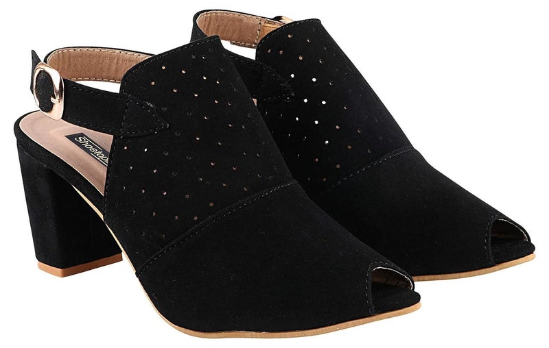 Shoetopia Stylish Ankle Strap White Block Heeled Sandals For Women & Girls image 1