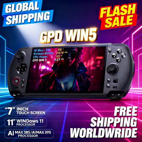 New GPD Win5 7" 120Hz 1080P LTPS Screen Handheld Gaming Console AMD395 M.2 2280 SSD Windows11 RGB Ergonomic Handheld Game Player image 1