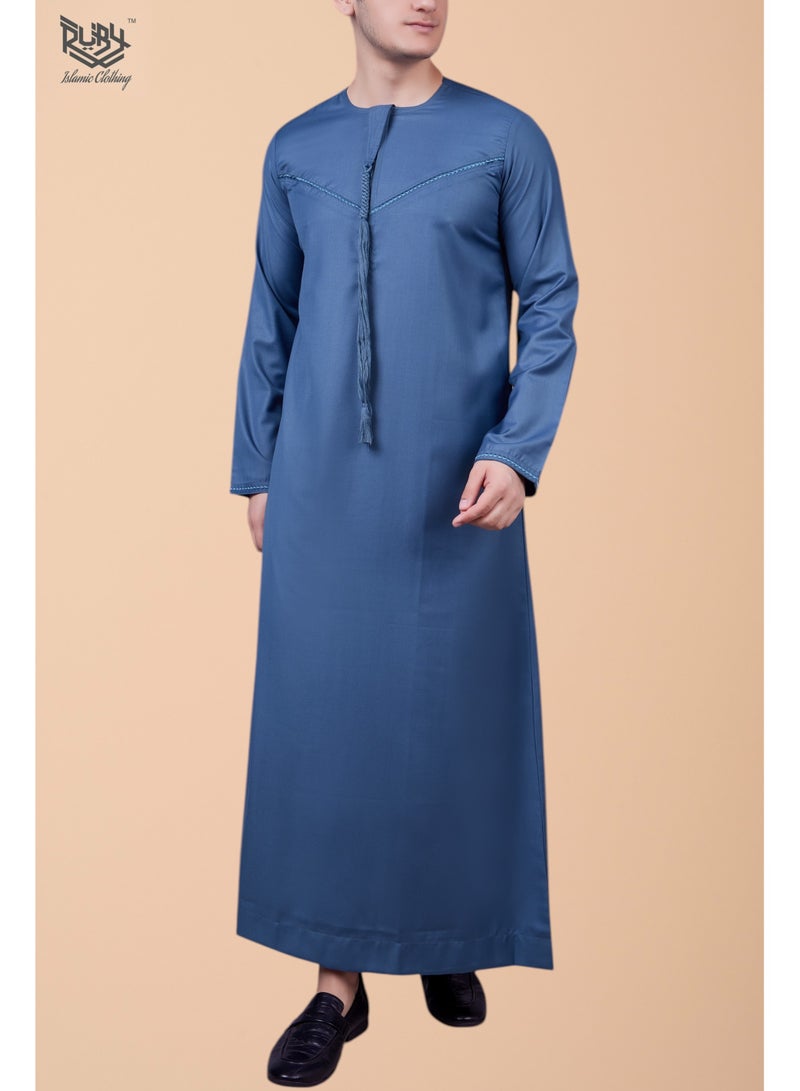 Emirati Kandura Thobe for Men Round Neck Jubba for men With Embroidery image 1