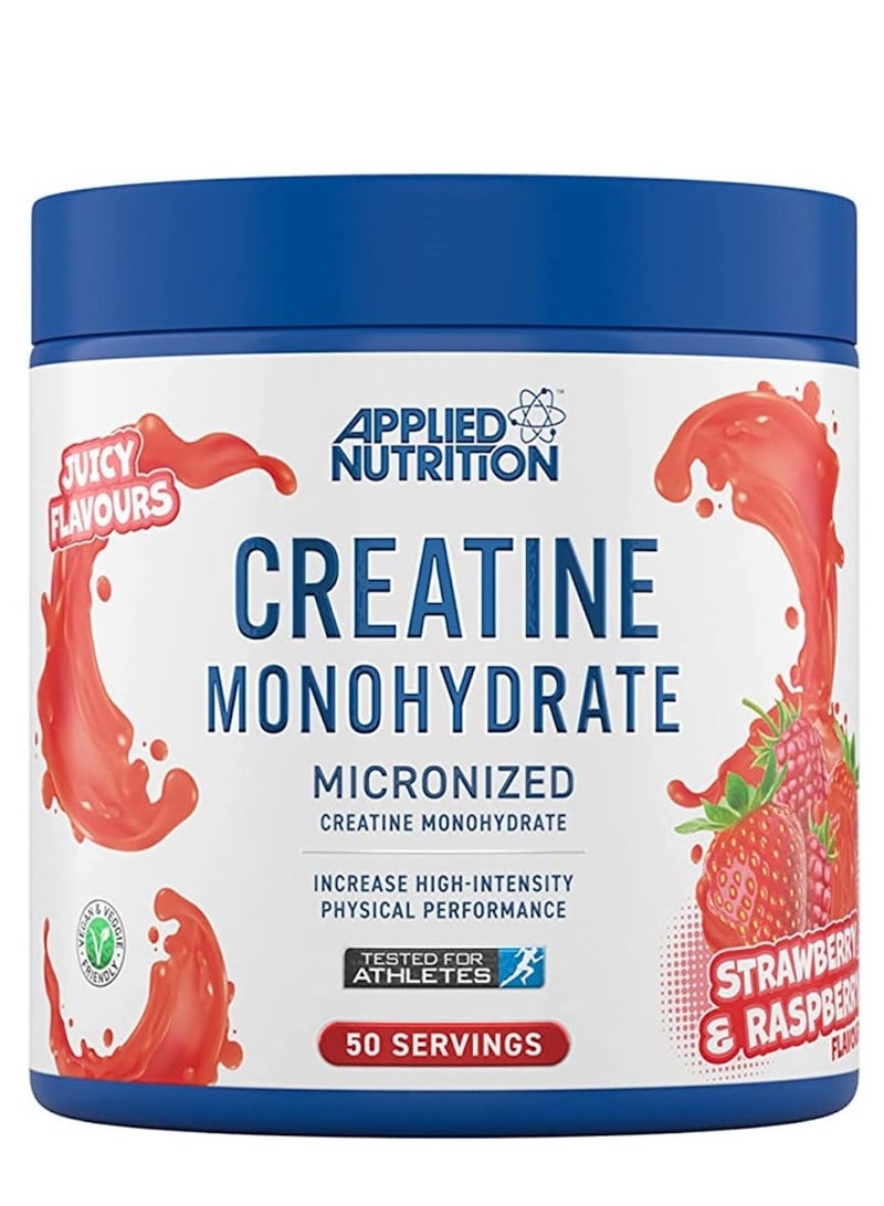 Creatine Monohydrate Micronized - 250g Strawberry & Raspberry – Fast Absorption, Improve Performance, Boost Strength, and Endurance
