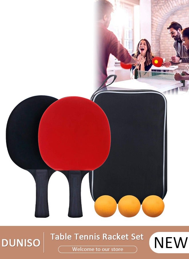 Ping Pong Paddles Set High-Performance Table Tennis Paddle with Premium Ping Pong Balls With Storage Case 2 Players Table Tennis Racket Set For Indoor