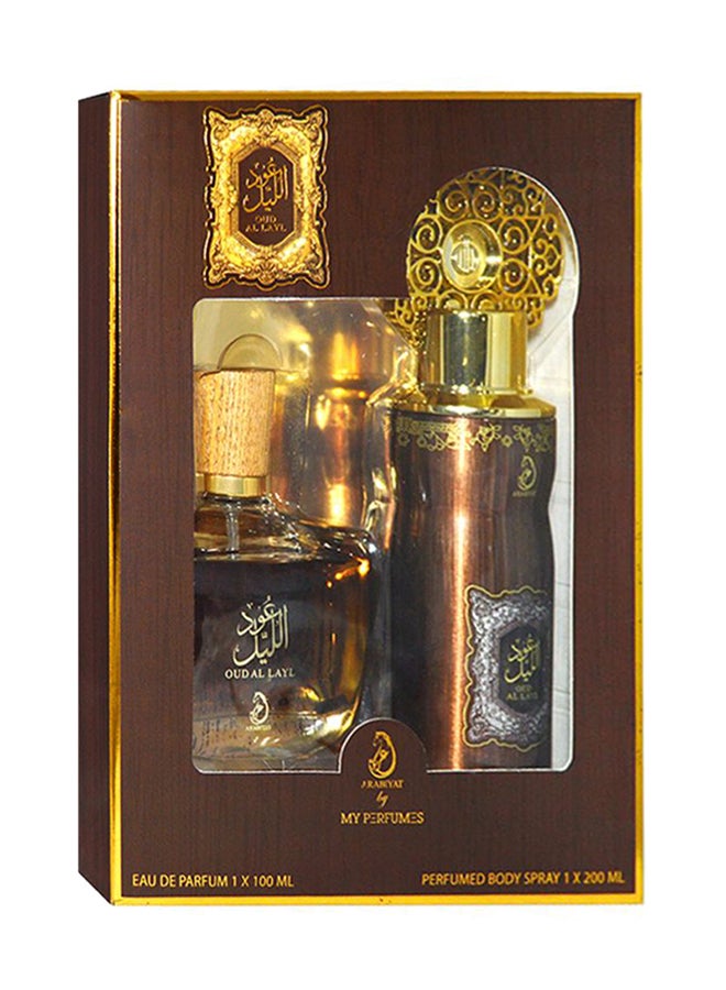 ARABIYAT Oud Al Layl Gift Set (1 x EDP 100ml, 1 x Perfumed Body Spray 200ml) image 1