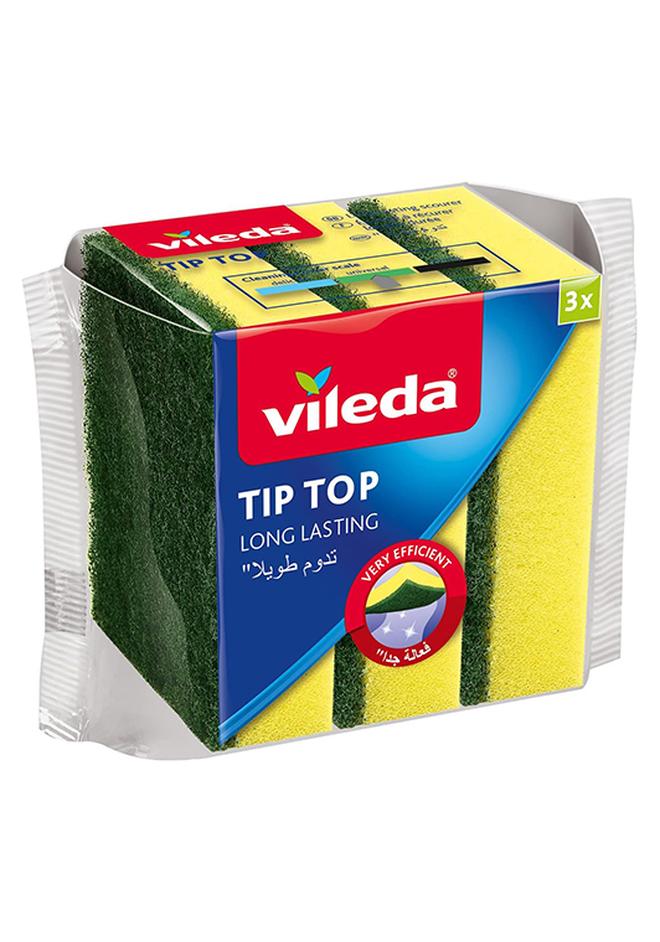 3 Pieces Promotional Medium Foam Dish Washing Sponge, Long Lasting And Durable For Delicate Surfaces Yellow/Green