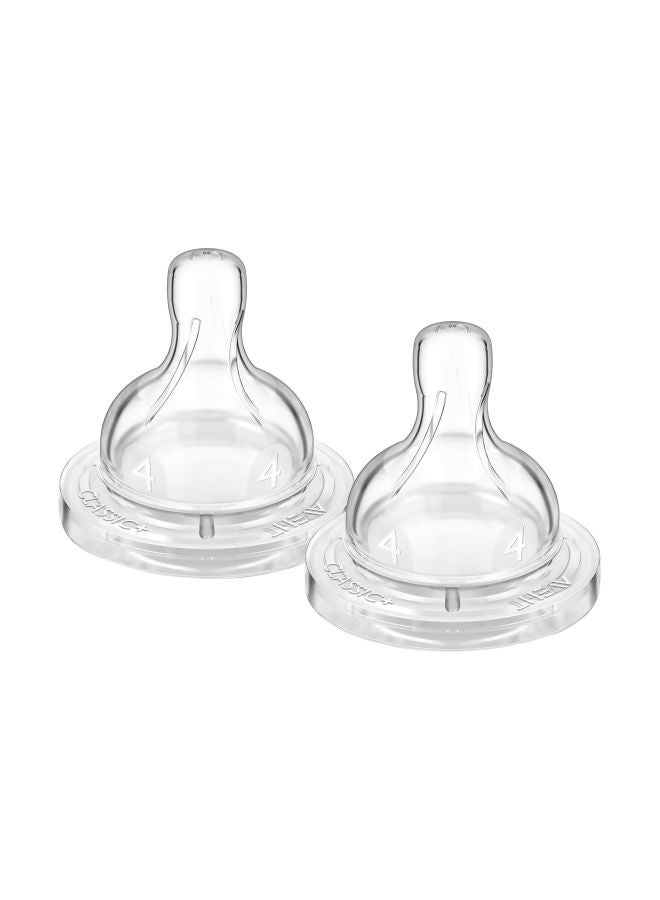 Pack Of 2 Fast Flow BPA Free Breast Shaped Bottle Teats 6m+, SCF634/27 image 2