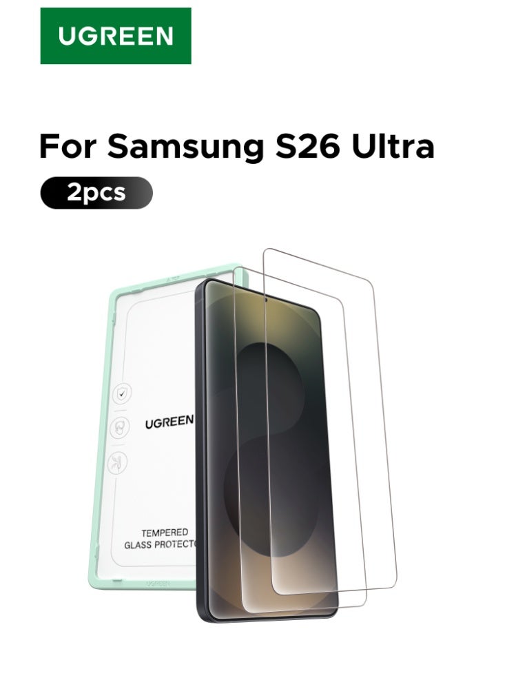 2 Pack Samsung Galaxy S26 Ultra Screen Protector 6.9", [Military-Grade Drop Protection] [9H+ Tempered Glass] [Easy Installation Frame] HD Clear, Anti-