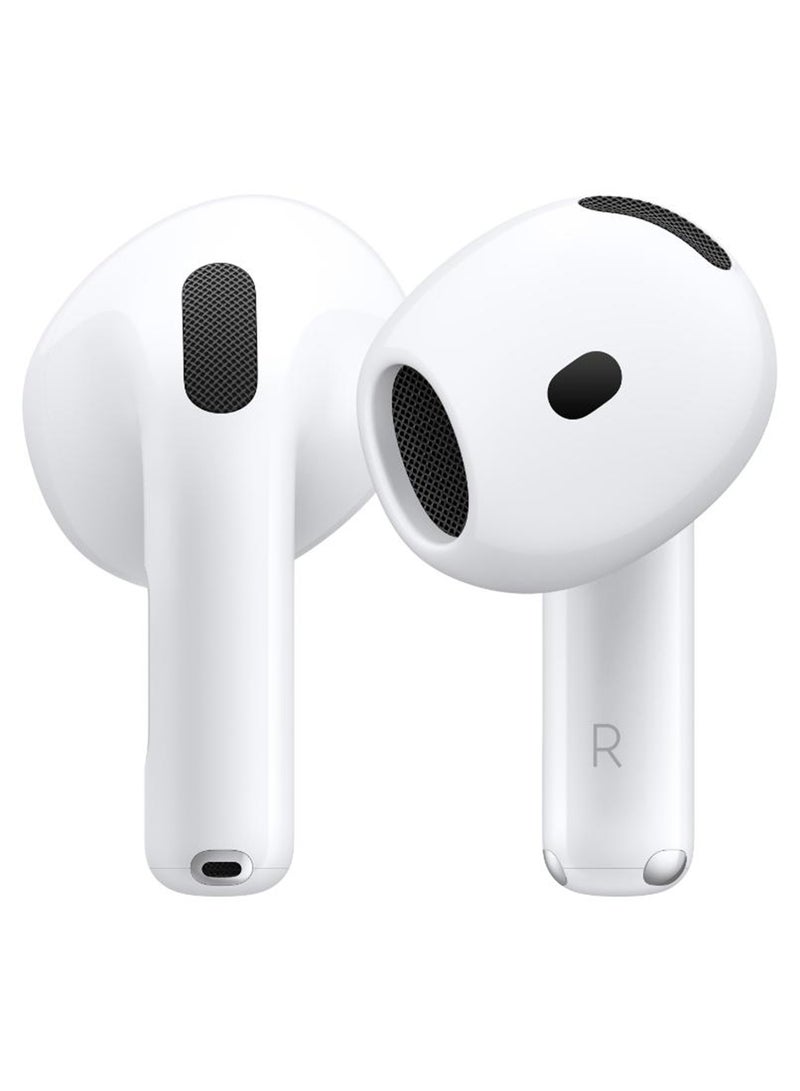 AirPods 4 Wireless Earbuds, Bluetooth Headphones, Personalized Spatial Audio, Sweat and Water Resistant, USB-C Charging Case, H2 Chip, Up to 30 Hours of Battery Life, Effortless Setup For IPhone White image 1