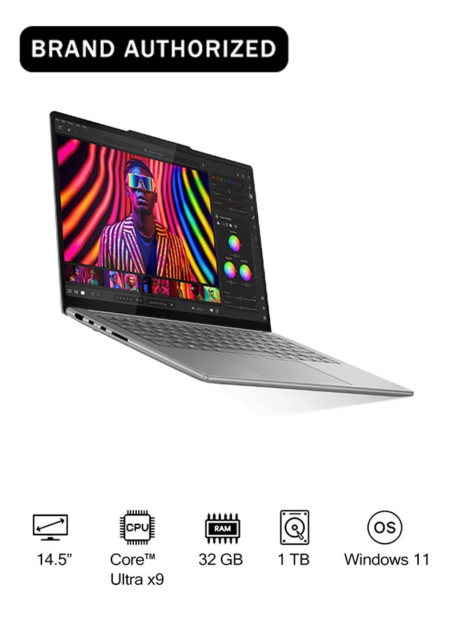 Yoga Pro 7 14IAH10 (Luna Grey), Intel Core Ultra 9 285H, 32GB RAM, 1TB SSD, Integrated Intel Arc 140T GPU, 14.5" 3K OLED 120Hz Display, Win11 [83KF0024AX] + 2Y Premium Care Luna Grey image 1