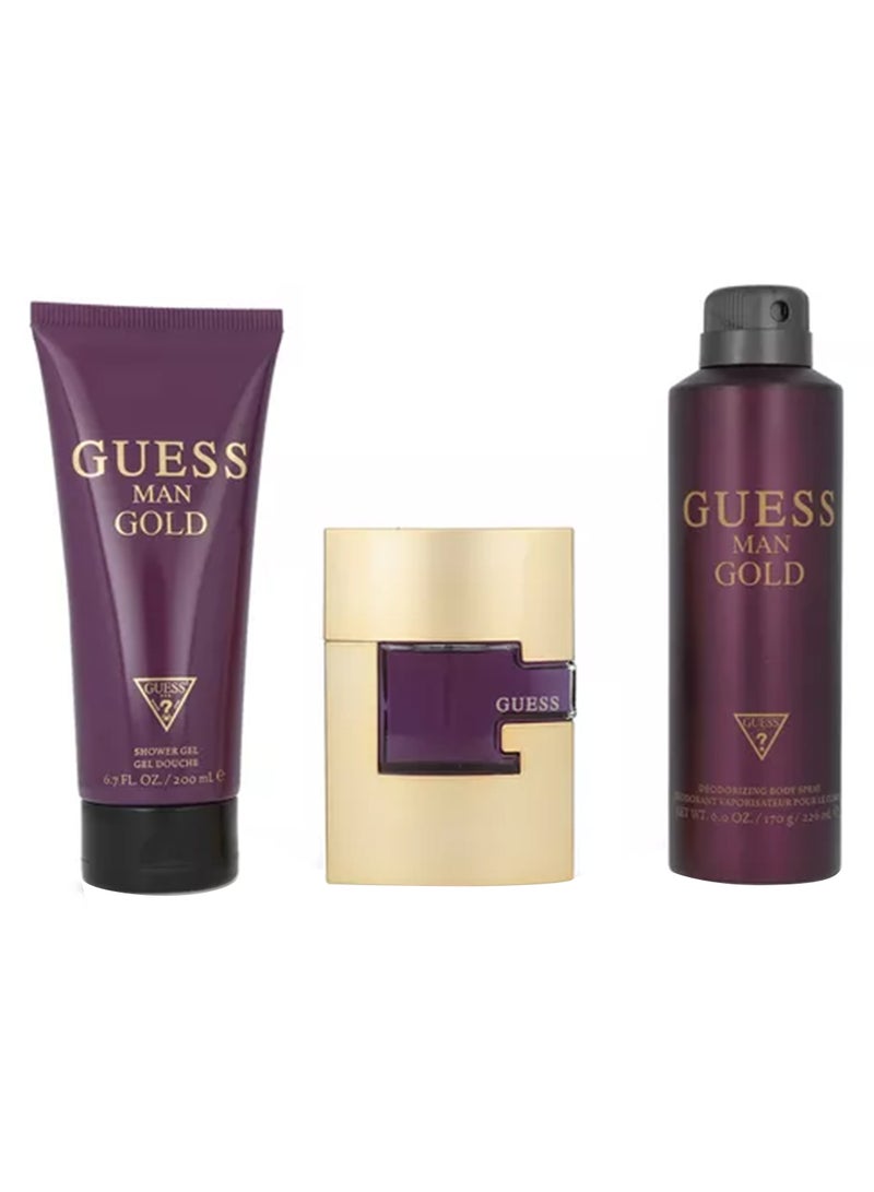 GUESS Gold Gift Set EDT 75 ml, Shower Gel 200 ml, Body Spray 226ml image 1