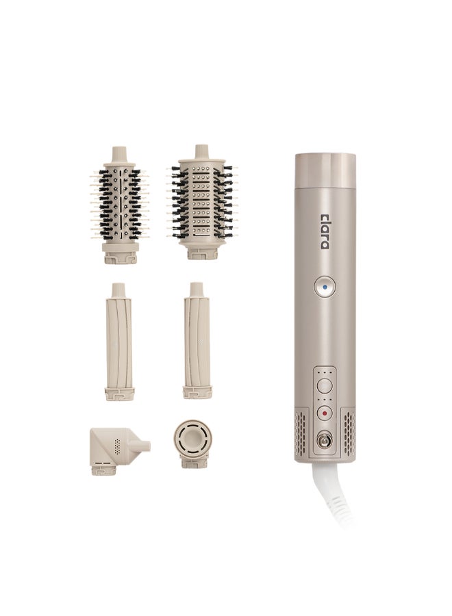 Multi Styler for All Hair Types – 6-in-1 Styling Tool with Auto-Wrap Curlers, Blow Dryer, Round & Oval Brush – 1500W Ionic Hair Styler for Frizz-Free