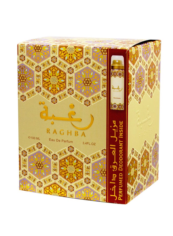 Lattafa Raghba EDP With Perfumed Deodorant 100ml image 3