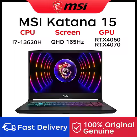 MSI Katana 15 Gaming Laptop 15.6 Inch QHD 165Hz IPS Screen Notebook i7-13620H 16GB 1TB RTX4060 Gaming Computer Win11 Netbook image 1