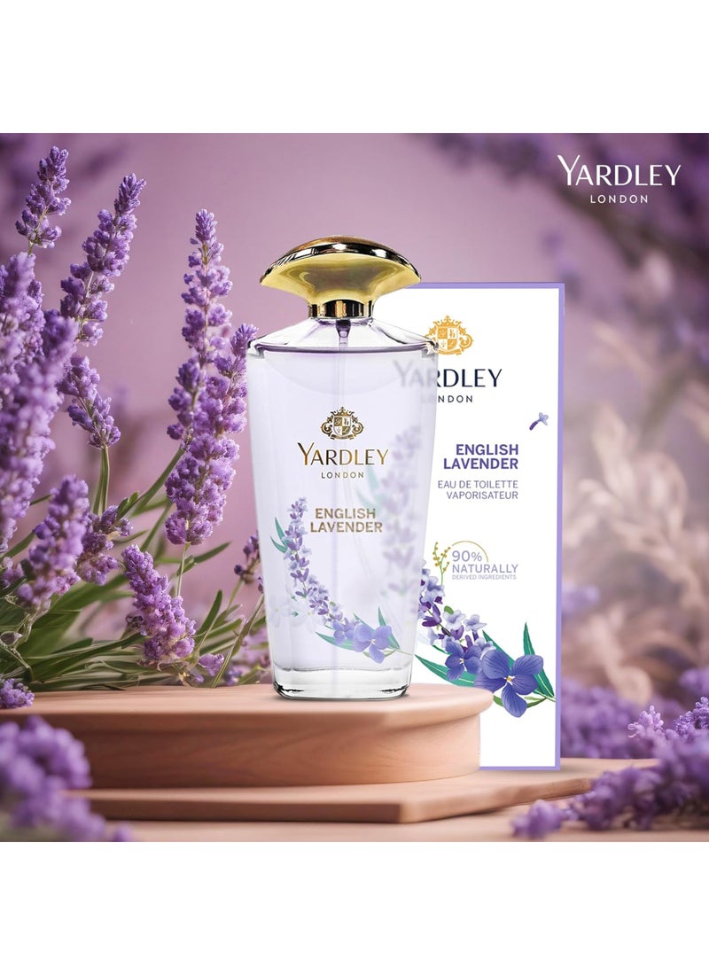 Yardley English Lavender Gift Set Eau De Toilette With Body Spray, 2 Piece Multicolour 125+150ml image 6