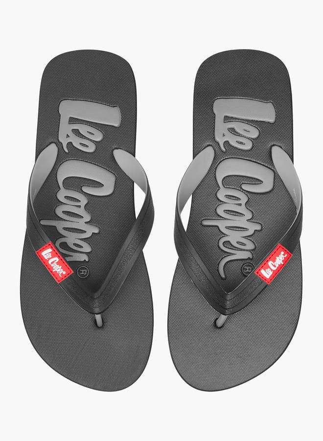 Men's Logo Print Slip-On Thong Slippers image 1