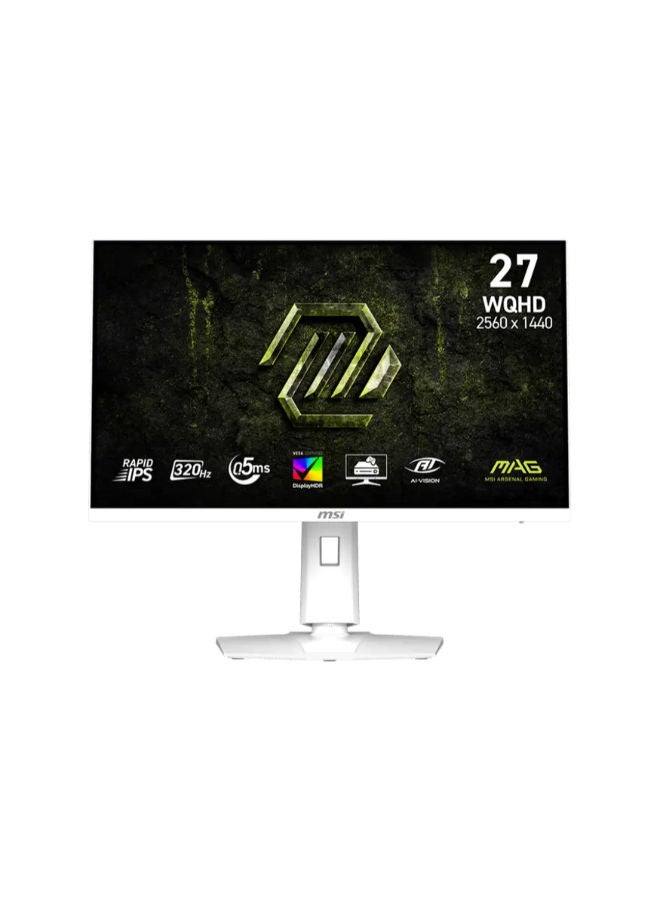 MAG 274QRFW X32 Gaming Monitor 27" 2K WQHD Rapid IPS Gaming Monitor – 320Hz, 0.5ms, HDR400, FreeSync Premium, G-Sync Compatible, HDMI 2.1, DisplayPort 1.4, White | 9S6-3CE49H-028 image 1