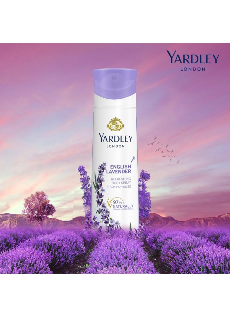 Yardley English Lavender Gift Set Eau De Toilette With Body Spray, 2 Piece Multicolour 125+150ml image 3