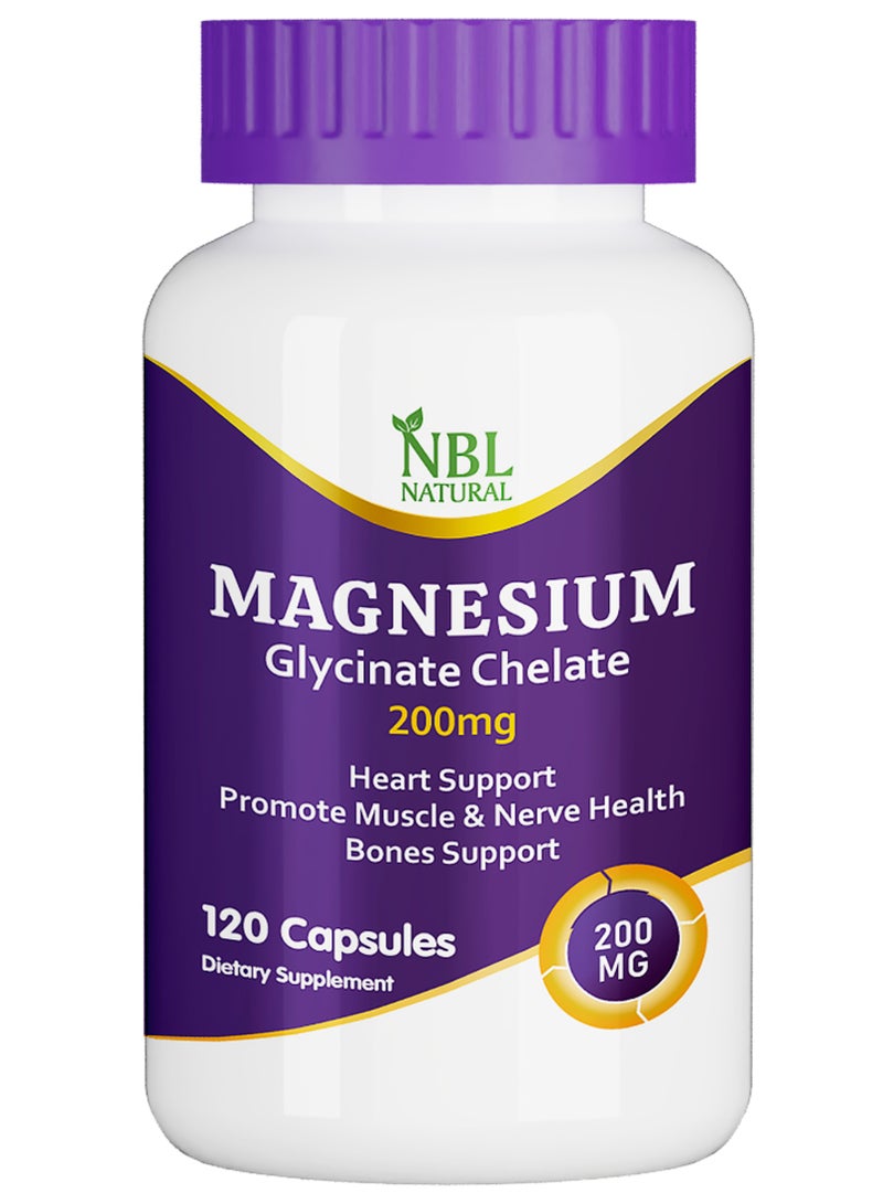 Magnesium Glycinate Chelate 200mg 120 Capsules