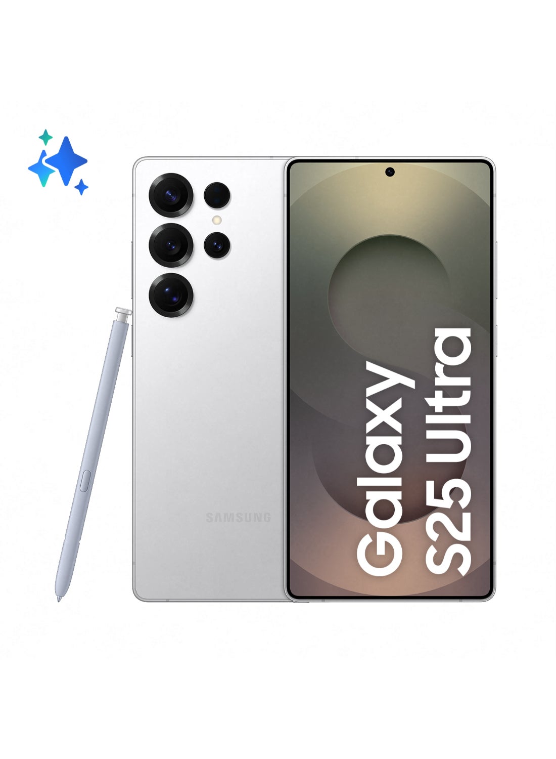 Galaxy S25 Ultra AI Dual SIM Titanium Whitesilver 12GB RAM 256GB 5G - Middle East Version image 1