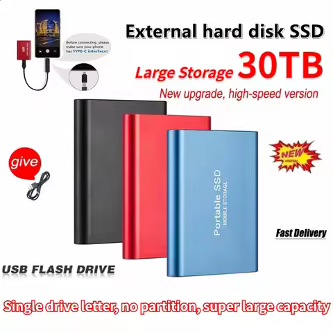 High-Speed Mobile External Hard Disk For Laptop Desktop Computer Interface USB3.1/Type-C Memory 4TB 6TB 8TB 12TB 16TB 26TB 30TB image 1