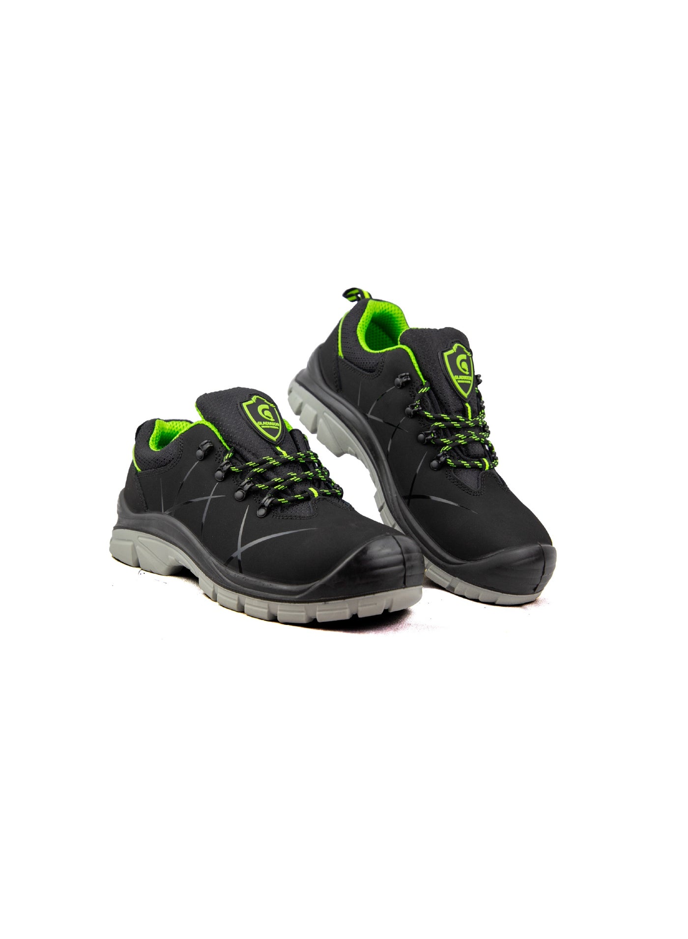 Gladiator 6059 Men’s Composite Toe Safety Shoes, Black/Grey/Green, S3 SRC, Low Ankle, Lace-Up image 1