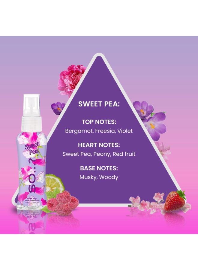 So..? Body Mist By Womens Mini Mist Body Mist Gift Set, With Pink Grapefruit, Vanilla, Candy Floss & Sweet Pea, Fragrance Spray Set (4X50Ml). image 4