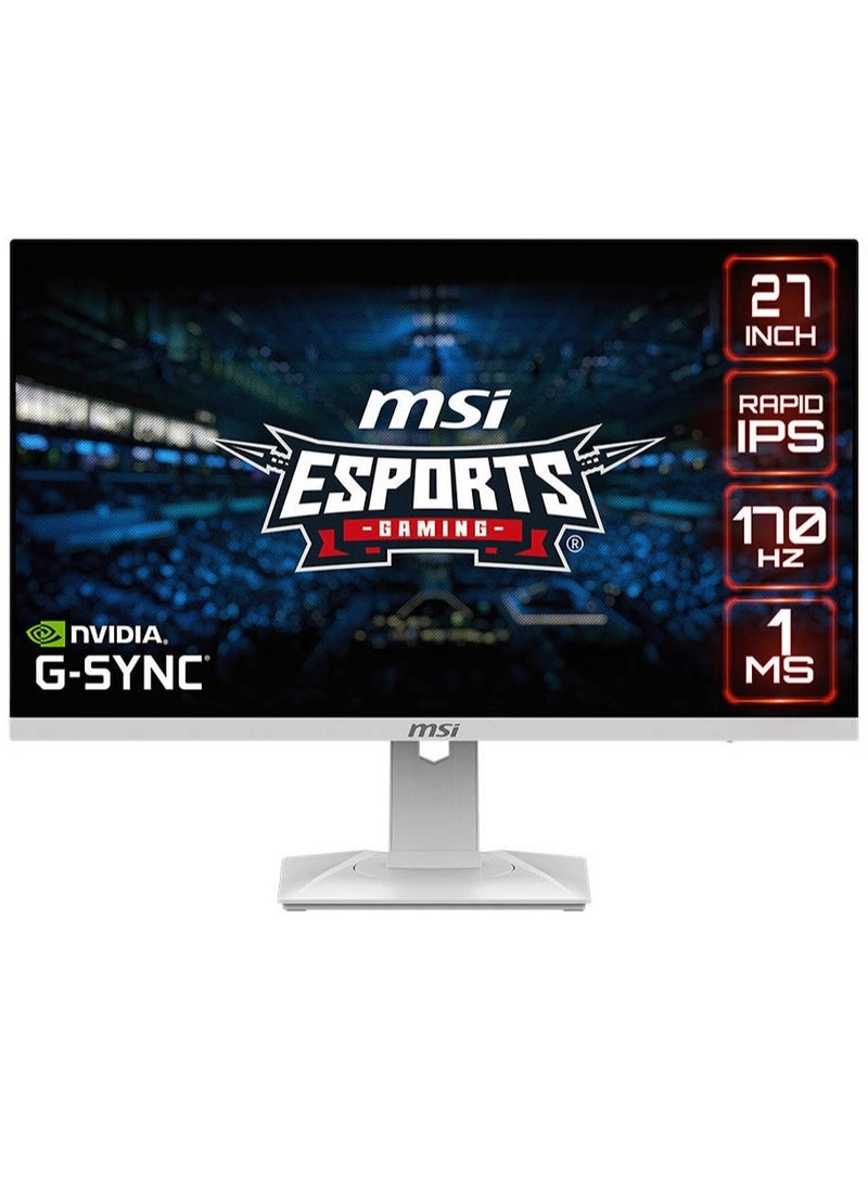 27-Inch WQHD Rapid IPS Display Flat Gaming Monitor, 170Hz Refresh Rate, 1ms Response Time, G-Sync & AMD FreeSync Premium Compatible, 1.07B Display Colors, 2x HDMI / DP, White | G274QRFW WHITE image 1