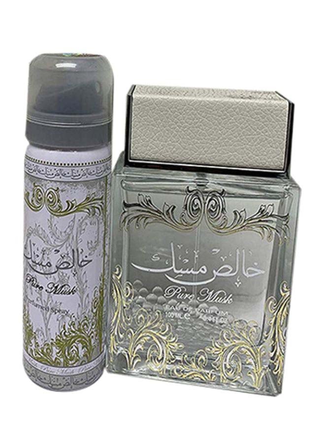 Lattafa 2-Piece Pure Musk Gift Set (1 Khalish Musk EDP 100ml, 1 Deo Spray 75ml image 1
