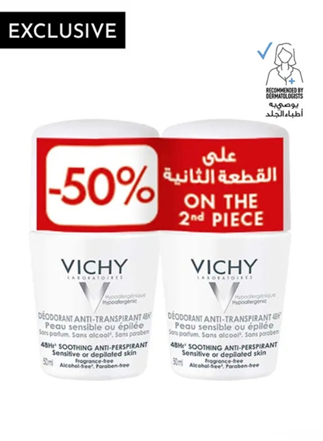 VICHY Buy 1 Soothing Anti-Perspirant Deodorant & Get 50% Off On The Second One Limited Time Offer 100ml image 2
