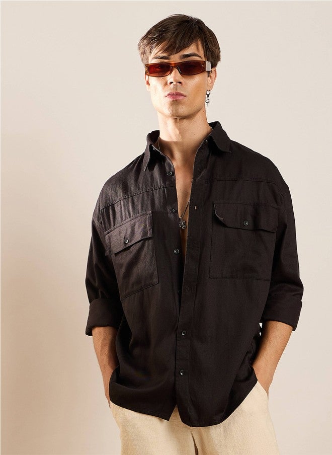 Black Casual Shirt for Men image 1