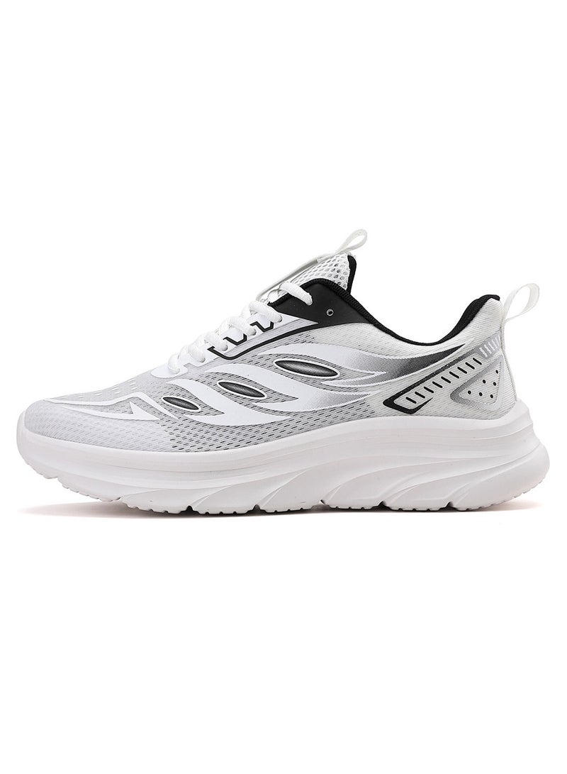 Athlesiure Men Running Shoes Men Casual Breathable Walking Shoes Sport Athletic Sneakers Gym Tennis Slip On Comfortable Lightweight Shoes White Black image 1