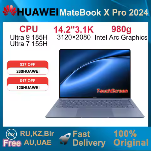 2024 HUAWEI MateBook X Pro Laptop Inter Core Ultra9 185H/Ultra7 155H 32/16GB 2/1TB Netbook 14.2inch 3.1k Touchscreen 120Hz OLED image 1