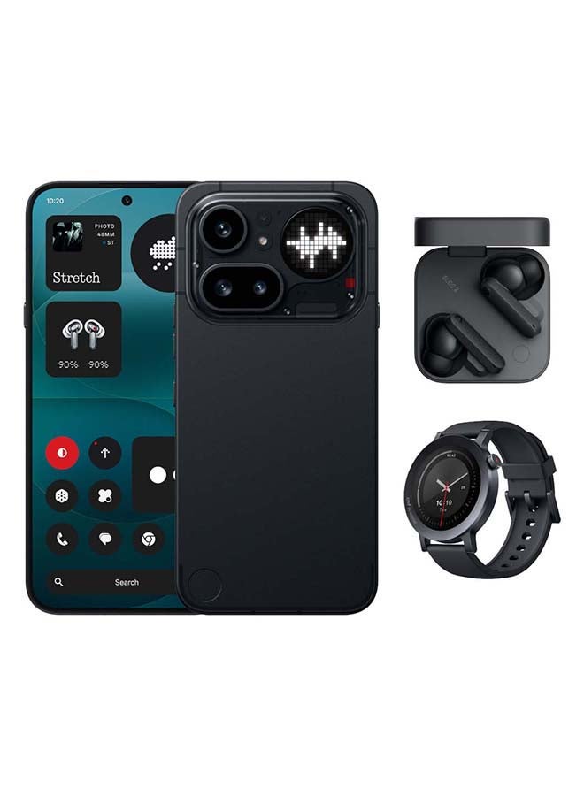 Phone 4a Pro 5G Dual SIM Black 12GB RAM 256GB With CMF Buds 2 and CMF Watch 3 Pro - Middle East Version image 1