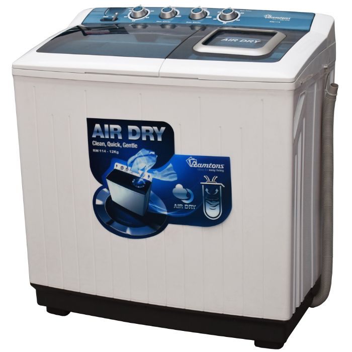 TWIN TUB SEMI AUTOMATIC 12KG WASHER, 7KG SPIN - RW/114