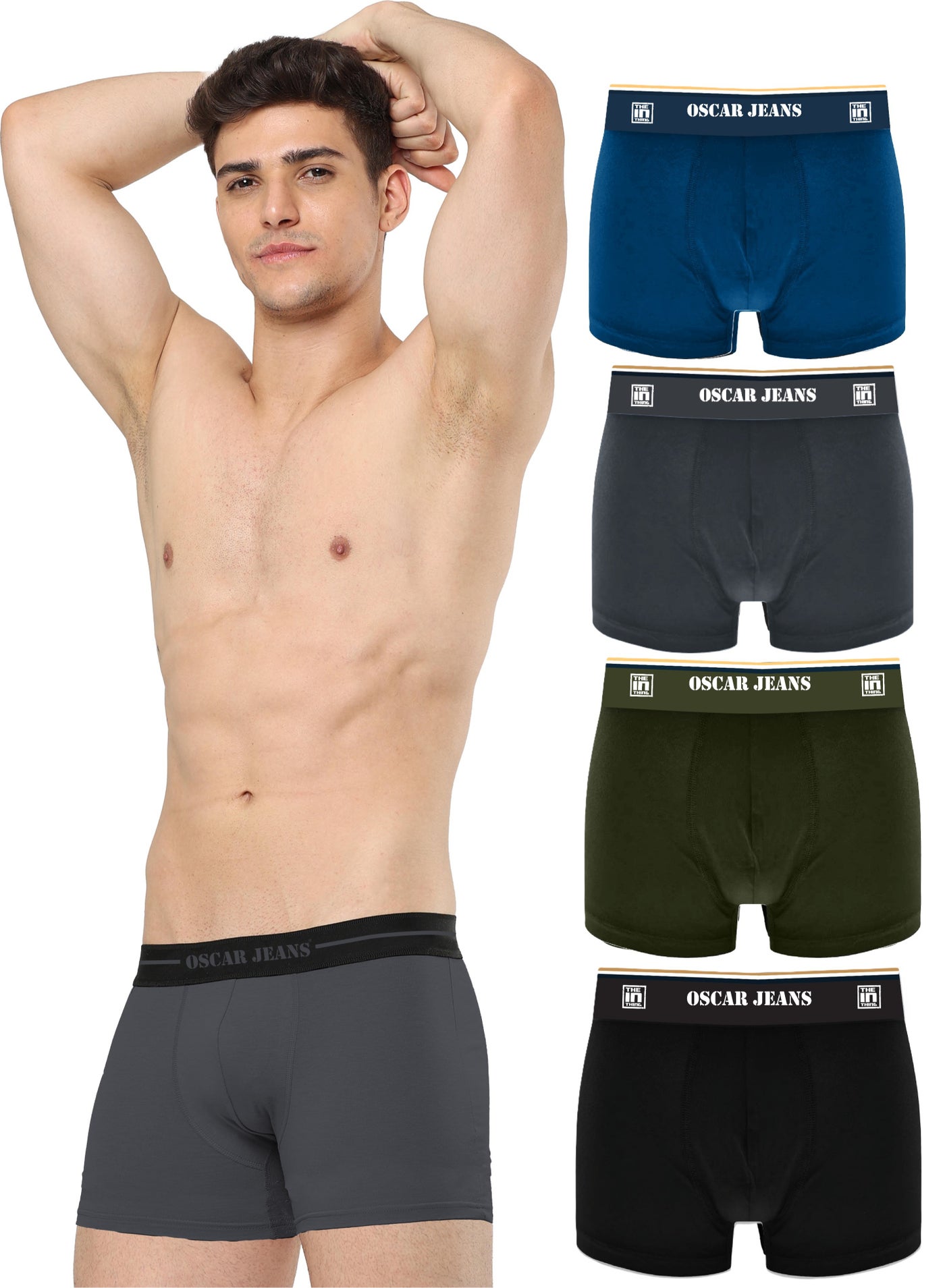 4-Pack Platinum Collection Men's Underwear Boxer Cotton Bamboo Lycra Soft Breathable Perfect for Gym Sports Athletics image 1