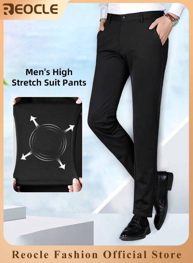 Men's Dress Pant Fashion Slim Fit Suit Pants Classic Fit Flat Front Straight Formal Pants Wrinkle Free Expandable Waist Suit Pants image 1