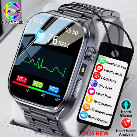 2025 New Accurate ECG Smart Watch Heart Health Analysis Blood analysis Blood Lipid Blood Pressure BT call Smart Watches For Men image 1