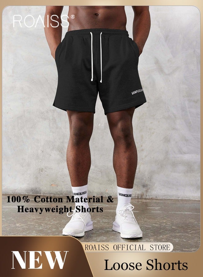 Men Sport Shorts with Multiple Pockets, Comfortable Straight Leg Pants for Men, Solid Short Pants with Adjustable Drawstring and Elastic Waistband, Suitable for Active Lifestyles and Casual Occasions image 1
