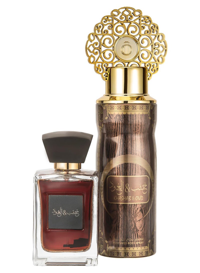 ARABIYAT Khashab & Oud Perfume Gift Set Eau De Parfume 100 ml + Perfume Spray 200ml image 1