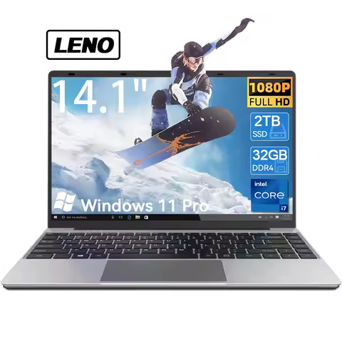 LENO 14.1" Ultra Slim Laptop 32GB 2TB Windows 11 Intel Core i7 8650U Gaming Computer PC Gamer office Notebook 1920*1080 HD image 1