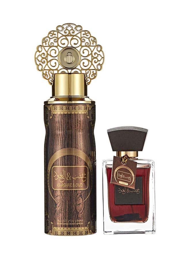 ARABIYAT Khashab And Oud Aswad EDP 100Ml With spray Set 200Ml image 2