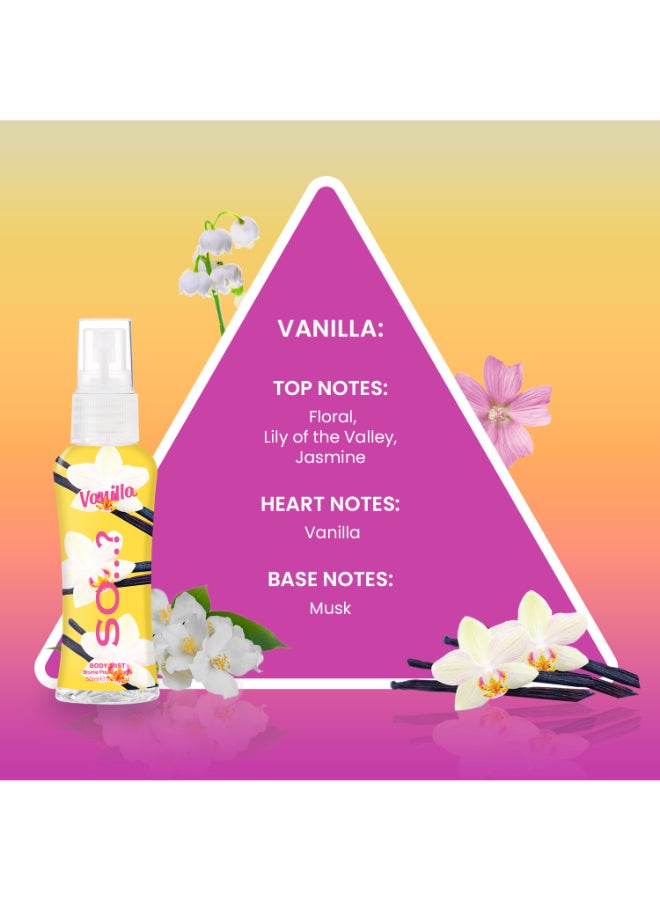 So..? Body Mist By Womens Mini Mist Body Mist Gift Set, With Pink Grapefruit, Vanilla, Candy Floss & Sweet Pea, Fragrance Spray Set (4X50Ml). image 5