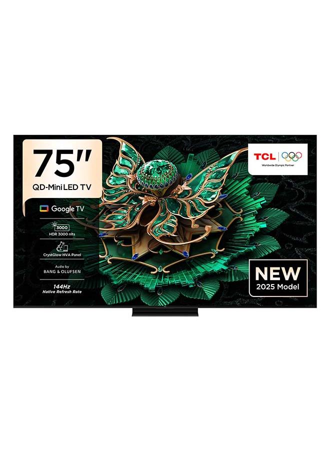 75-Inch Smart TV 4K QD-Mini LED Gaming Google TV, 144Hz Native Refresh Rate, Precise Dimming Series CrystGlow HVA Panel, HDR 3000 nits, Ultra Slim Design (2025 Model) 75C7K/75Q7C Black image 1