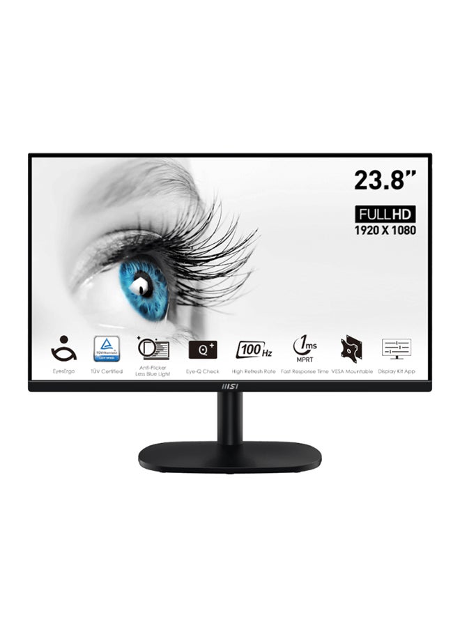 Pro MP245V Business Productivity Monitor, 24" FHD VA Display, 100Hz Refresh Rate, 1ms (MPRT) Response Time, with MSI Eye Care Technology, 16.7m Display Colors, MP245V Black image 1
