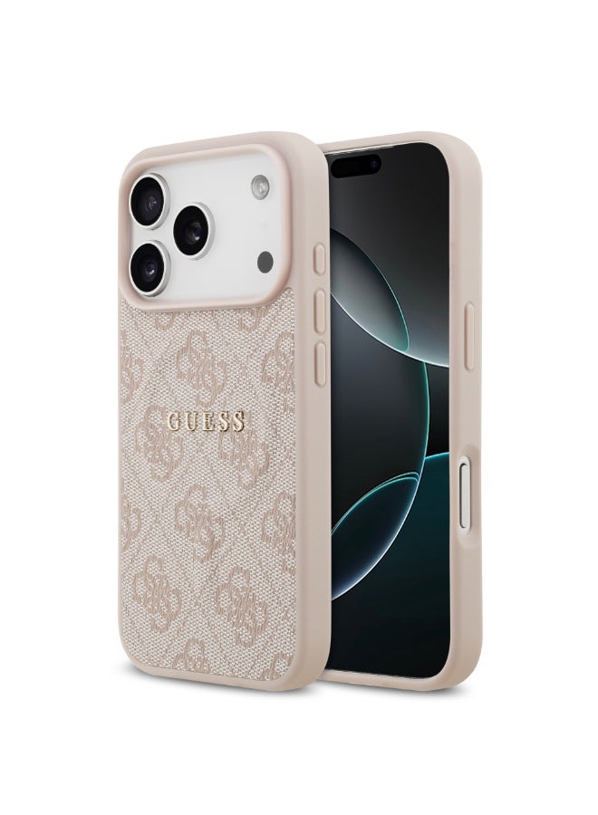 iPhone 17 Pro MagSafe 4G PU Leather Case With Classic Logo / Magsafe Compatible / Ultra Slim / lightweight design / Easy Installation - Pink