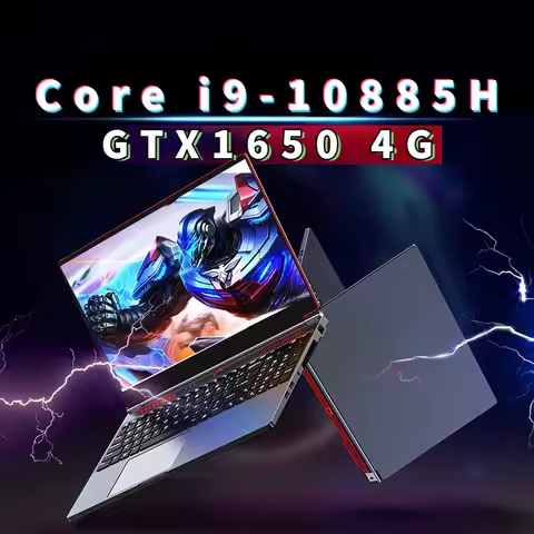 2025 New Gaming Laptop Computer Intel Core i9-10885H i7 8750H GTX1650 4G 16.1 Inch IPS Screen RAM Max 64GB 2*DDR4 2*M.2 NVMe image 1