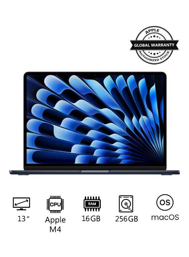 MacBook Air MW123 | 13 Inch Display | Apple M4 Chip | 10-Core CPU 8-Core GPU | 16GB RAM | 256GB SSD | macOS | English Keyboard | International Version | Midnight image 1