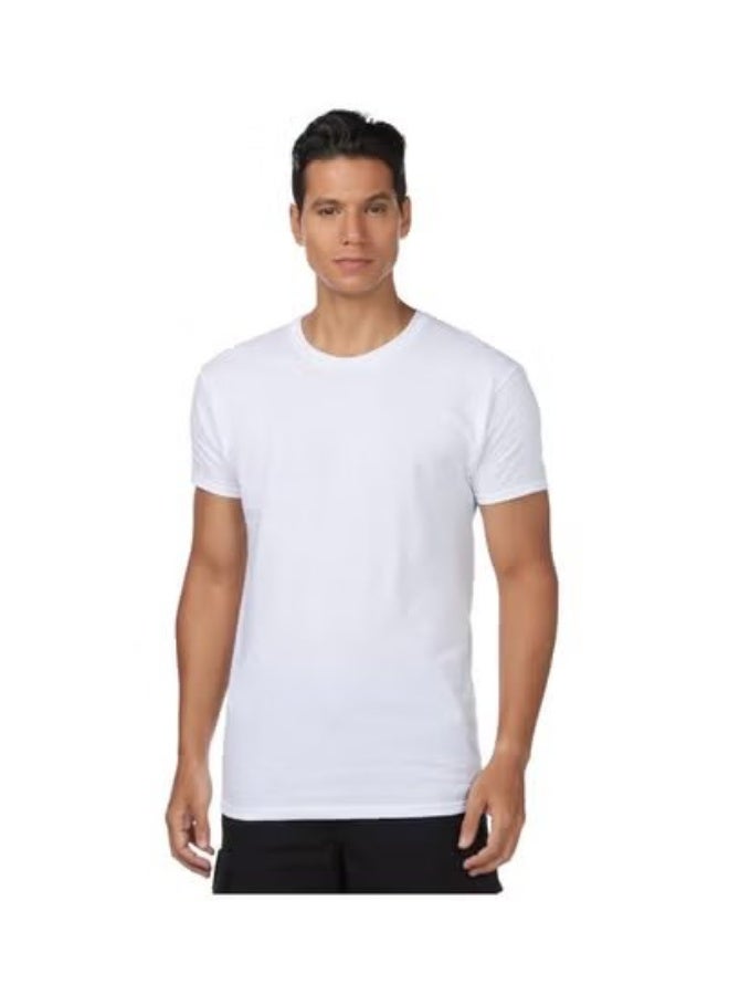 Hanes Mens 3 Pack Tagless Crew Neck T Shirt White Large image 1